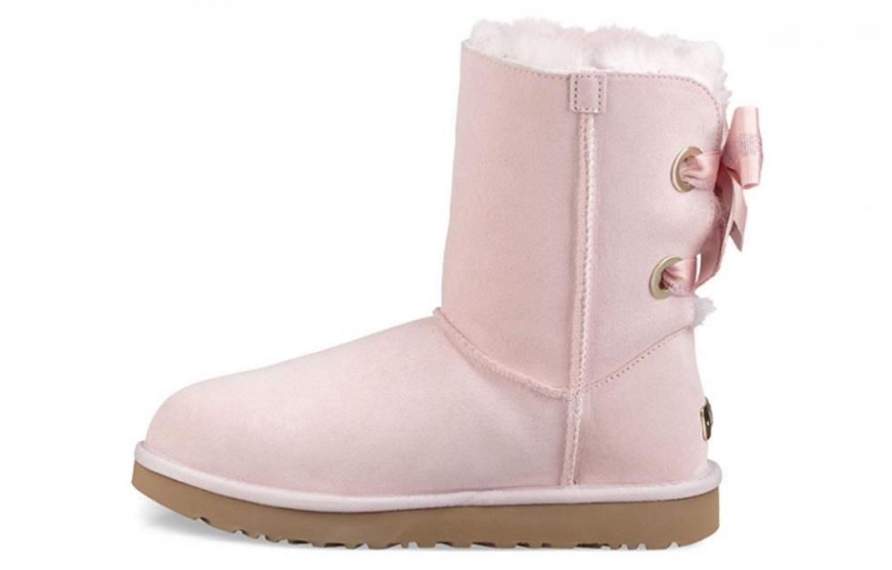 UGG Customizable Bailey Bow Short Fleece Lined Pink Red Women's