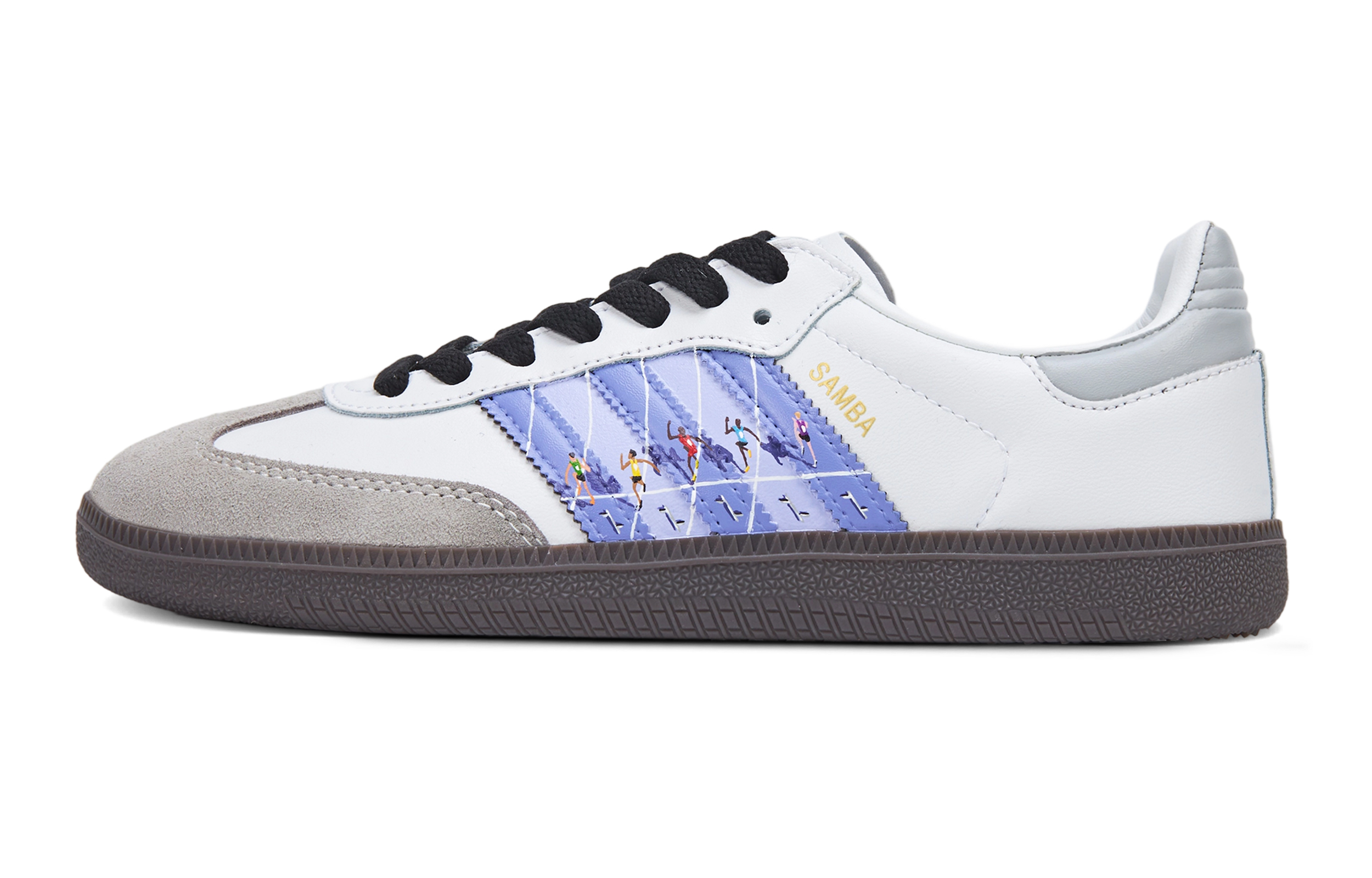 Adidas Originals SAMBA OG Lightweight Low top German Army Trainers Unisex White Gray Purple