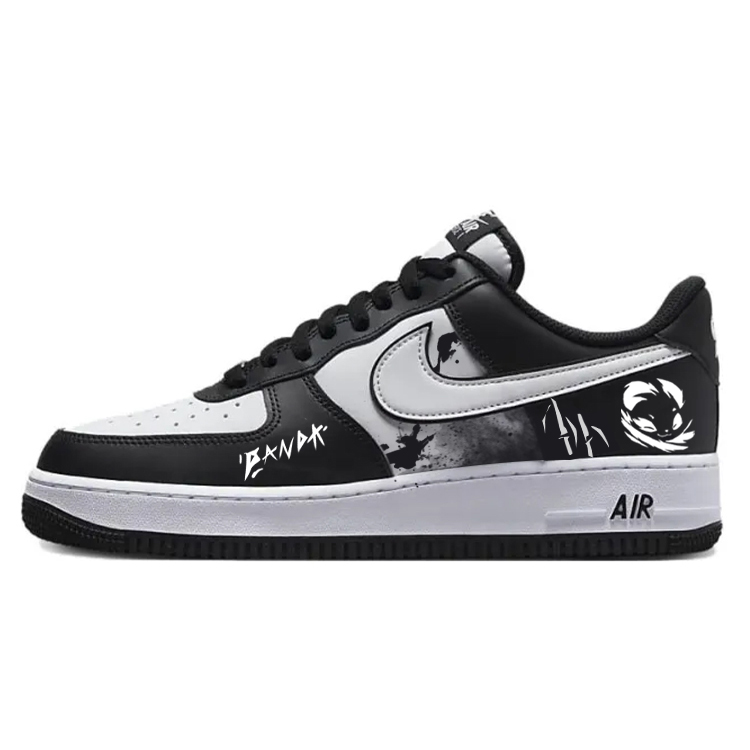 Nike Air Force 1 Anti-Slip Wear-Resistant Low-Top Skateboard Shoes Unisex White Black