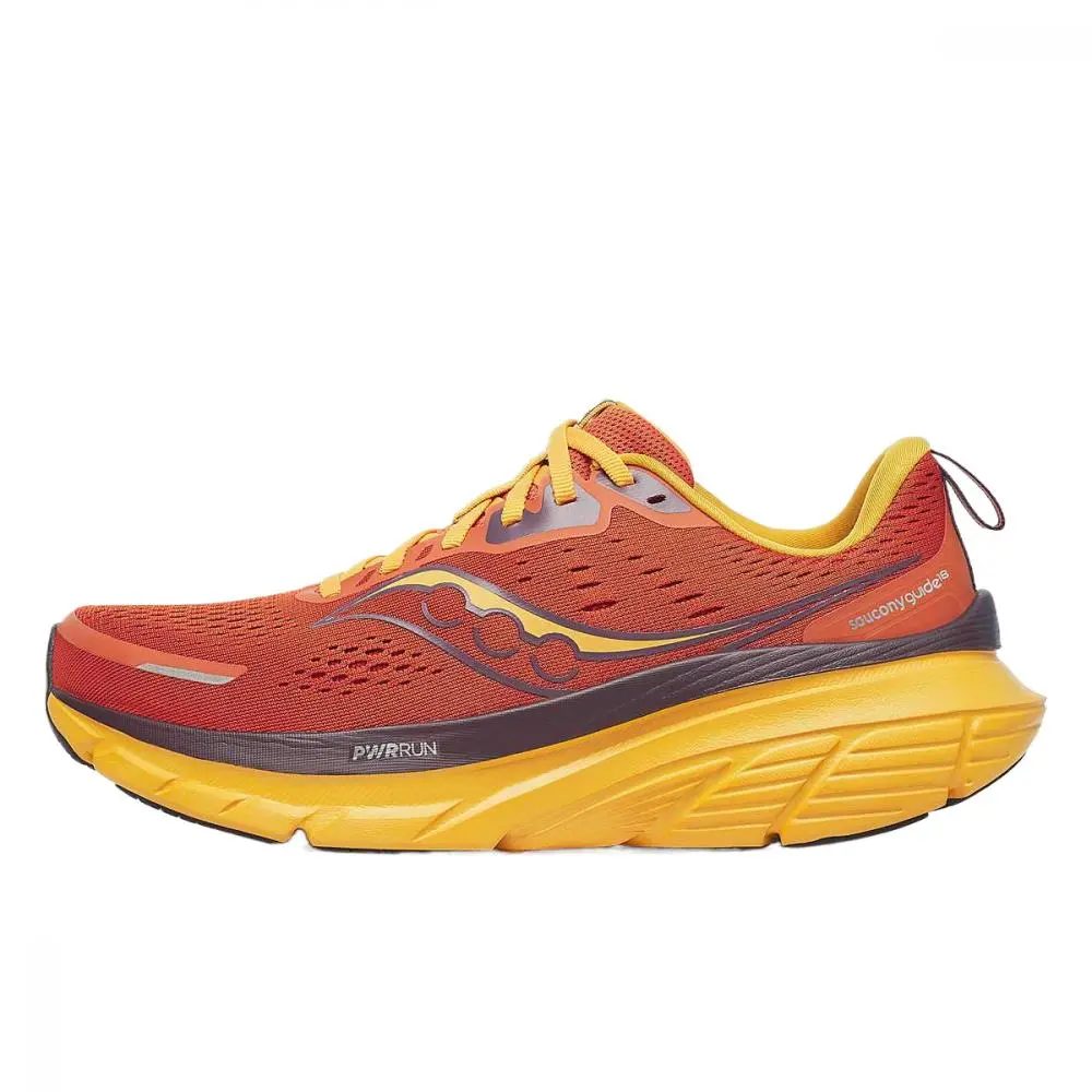 Saucony Guide 18 Cushioning Low top Running Shoes Men's Orange Yellow