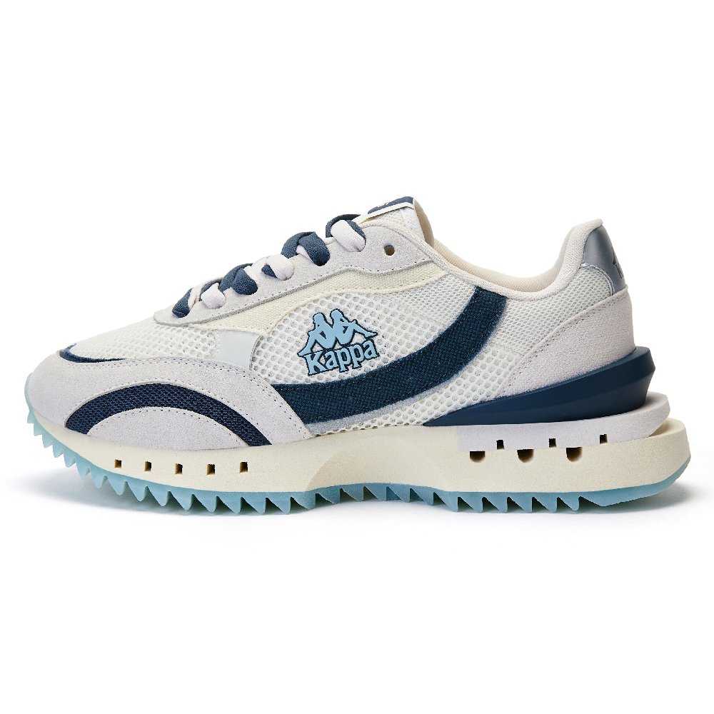Kappa Anti-Slip Wear-Resistant Low-Top Casual Running Shoes Unisex White Blue