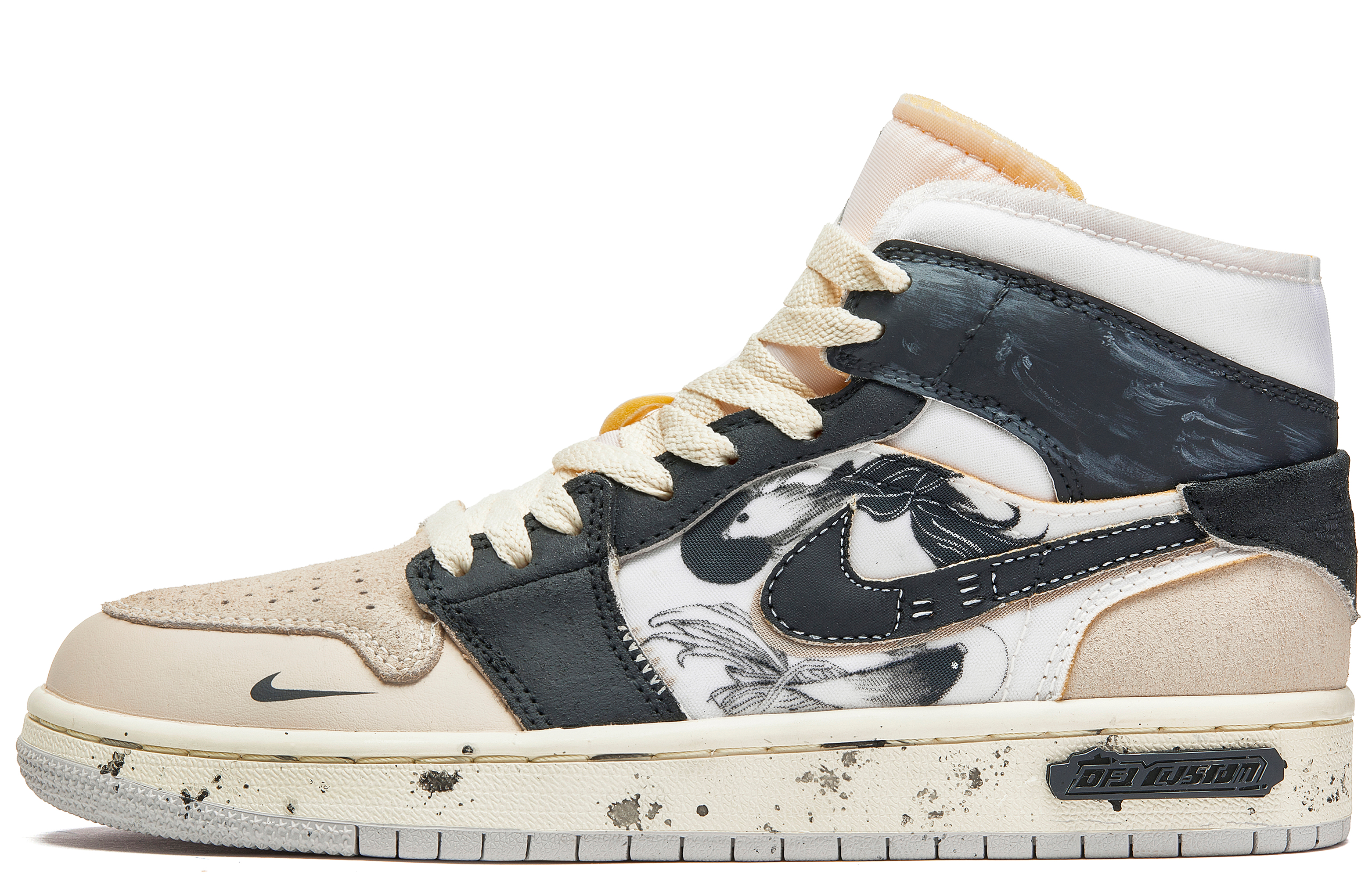 Jordan Air Jordan 1 Vintage Basketball Shoes Men's Mid top Ecru/Black