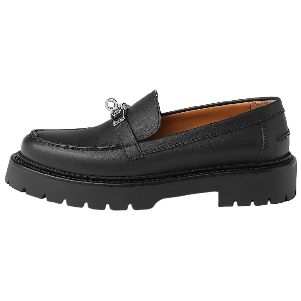 HERMES Icone Loafers Women's Black