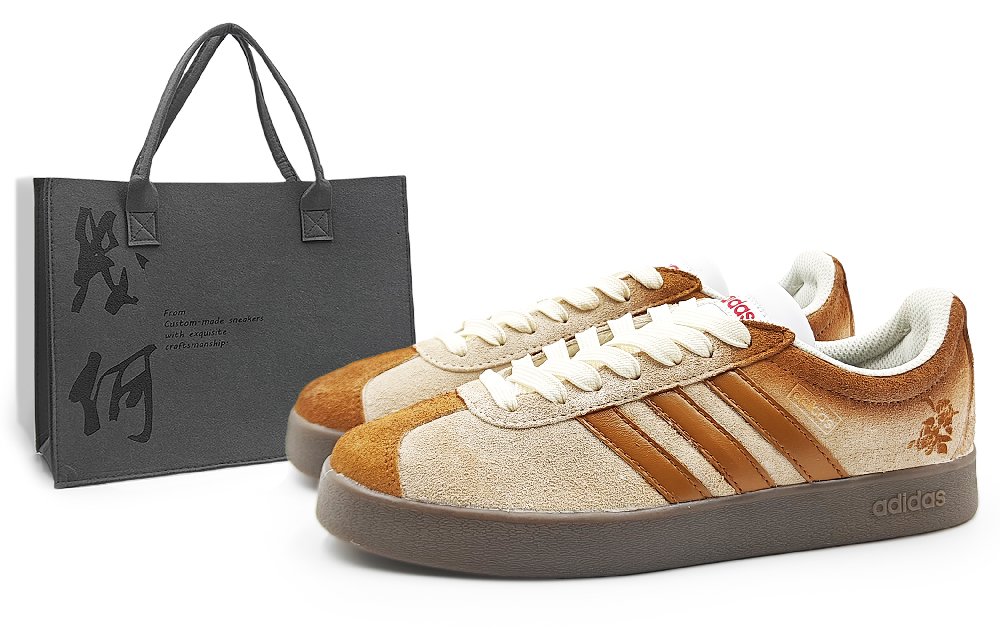 Adidas Neo VL Court 2.0 Lifestyle Cushioning, Wear Resistant Low Top Skateboard Shoes Unisex Beige Brown