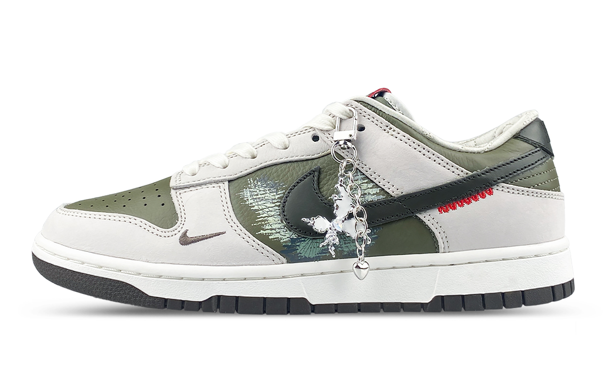 Nike Dunk Abrasion Resistant Low top Skateboard Shoes Unisex White Green