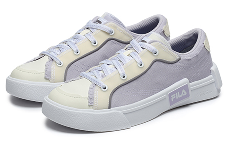 FILA FUSION POP Anti-Slip And Wear-Resistant Lightweight Low-Top Canvas Shoes Women's Purple White