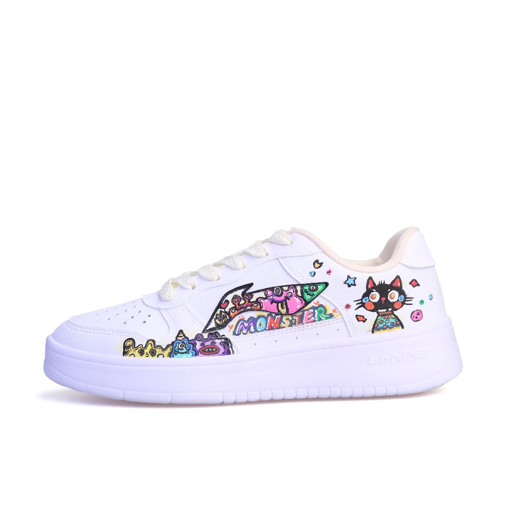 LiNing Pontoon Boats Anti Slip And Wear Resistant Height Increasing Low Top Skateboard Shoes Women's Multicolor
