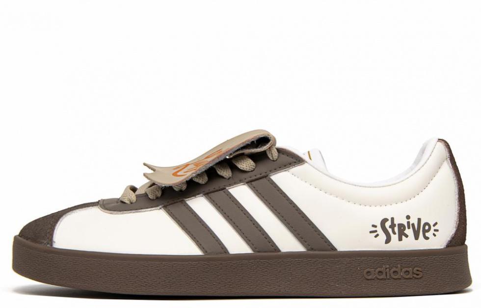 Adidas Neo Vl Court Good Morning Plush Anti-Slip Wear-Resistant Low-Top Skateboard Shoes Unisex Brown