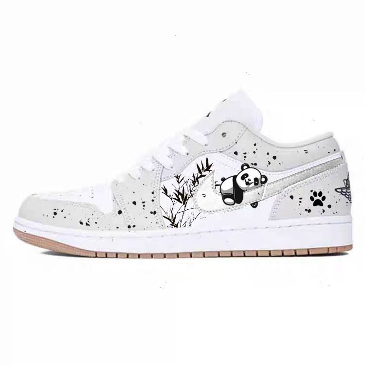 Jordan Air Jordan 1 Anti Slip Wear Resistant Low Top Vintage Basketball Shoes Unisex White