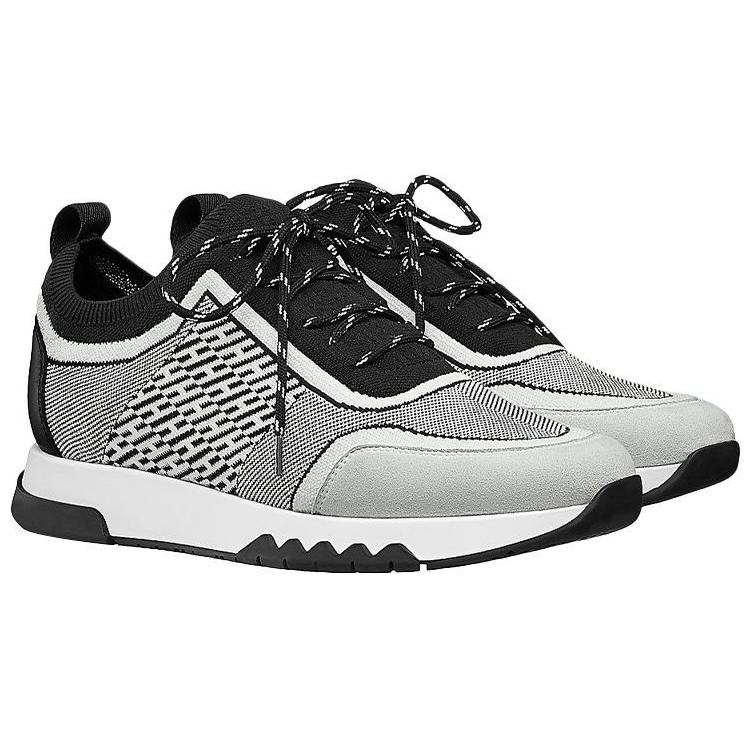 HERMES Addict Casual Shoes Women's Low-Top Black White