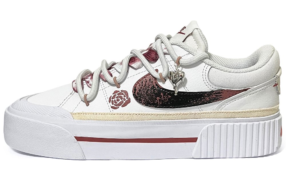 Nike Court Lite Low-Top Skateboard Shoes Women's White