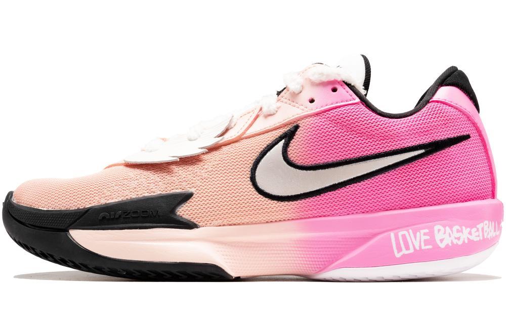 Nike Air Zoom G.T. Cut Academy Cushioned Wear-Resistant Breathable Low-Top Basketball Shoes Unisex Pink White