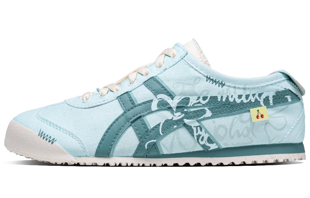 Onitsuka Tiger MEXICO 66 Cyan Green Abrasion Resistant Low Top Casual Shoes Unisex Turquoise