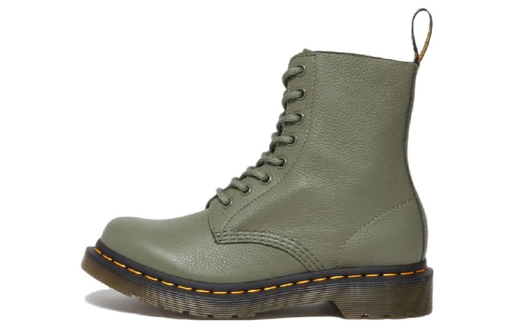 Dr. Martens 1460 Pascal Virginia Leather Boots 'Khaki Green' Women's