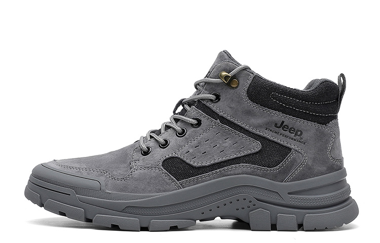 Jeep Abrasion-Resistant Cushioning Short Outdoor Boots Men's Gray