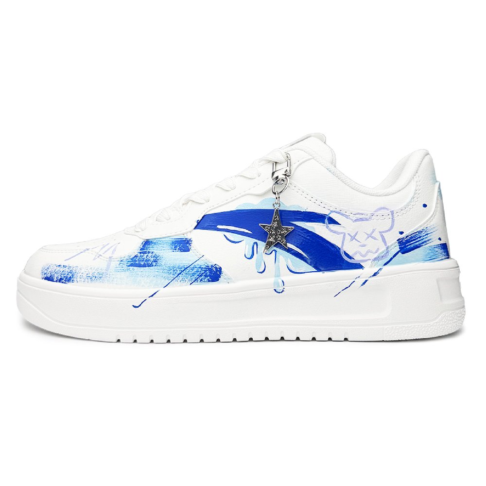 Anta Relaxed Slip Resistant Lightweight Height Increasing Low Top Skateboard Shoes Unisex Royal Blue