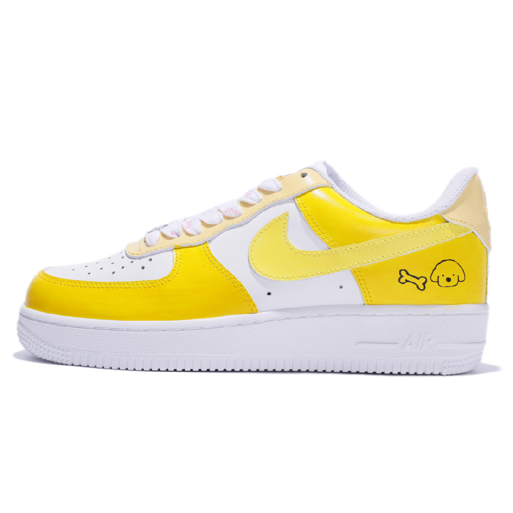 Nike Air Force 1 Anti Slip Wear Resistant Low Top Skateboard Shoes Women's Yellow