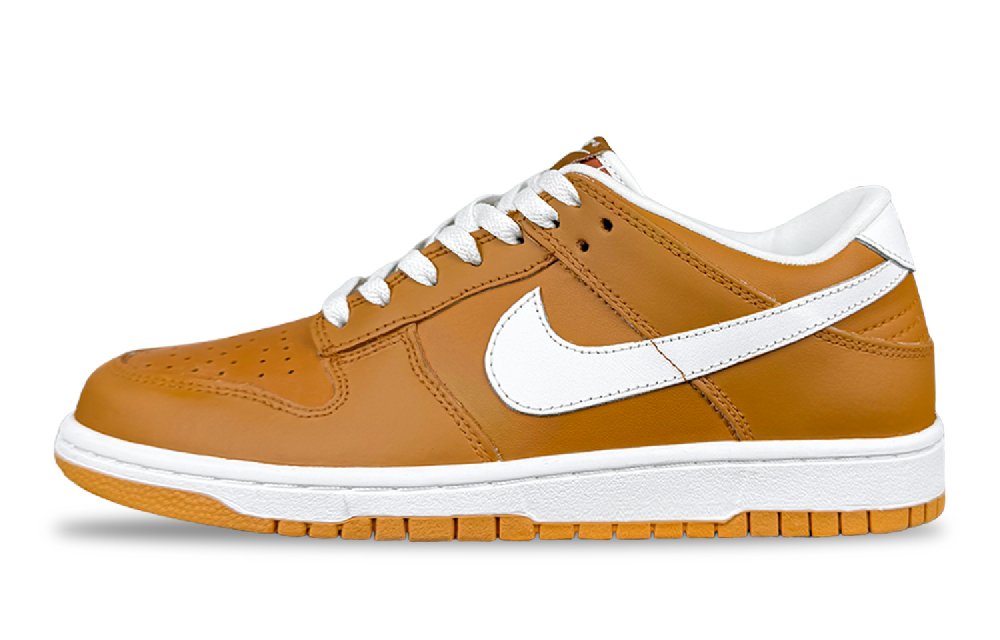 Nike Dunk Clay Abrasion Resistant Low Top Skateboard Shoes Unisex White Brown