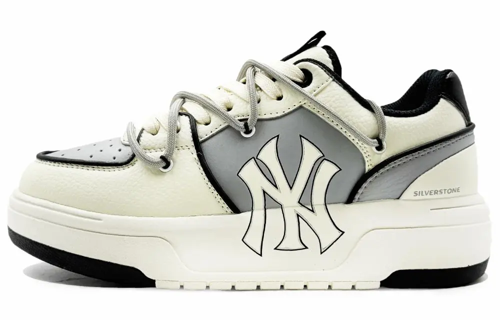 MLB Chunky Liner Abrasion Resistant Low top Skateboard Shoes Unisex Beige Gray