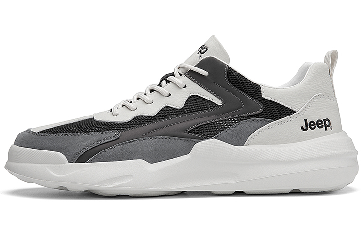 Jeep Breathable Low-Top Casual Shoes Men's Beige Black
