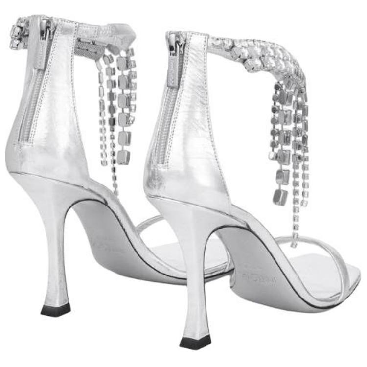 Jimmy Choo Verity One Strap Sandals 10cm Women's Silver