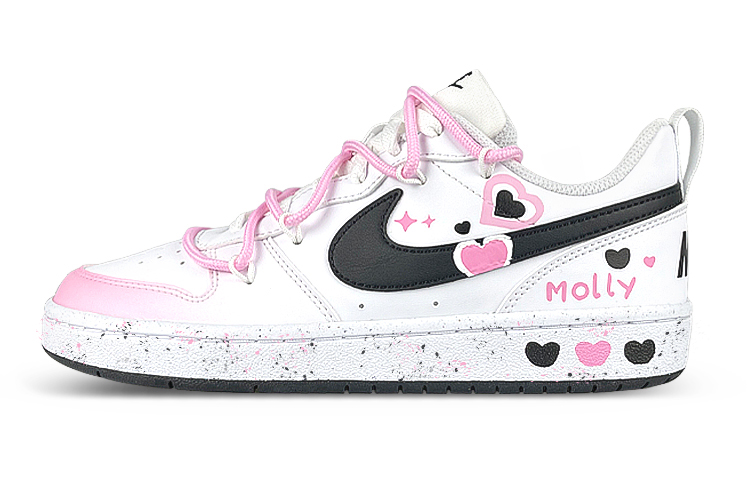 Nike Court Borough Series Slip-Resistant Low-Top Skateboard Shoes GS White Pink