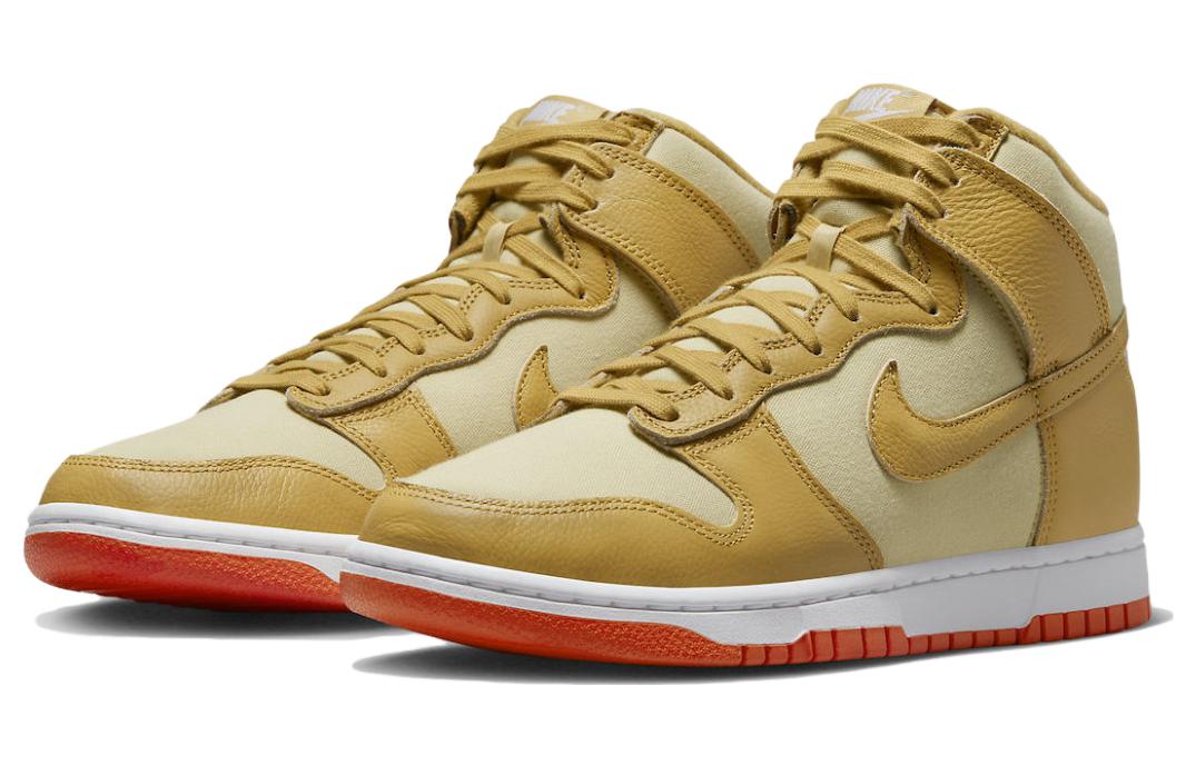 Nike Dunk High Wheat Gold Safety Orange купить в интернет-магазине Yoocart с быстрой доставкой по России.