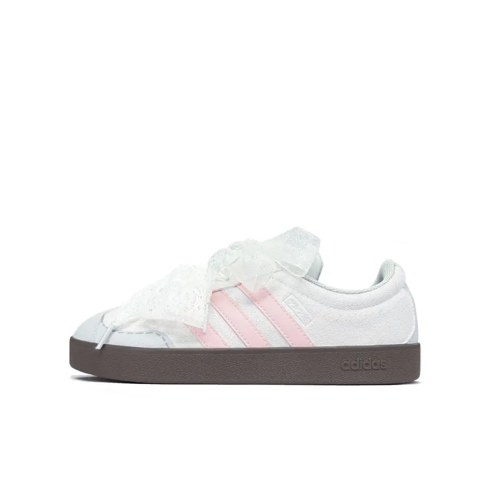 Adidas VL COURT 2.0 Lifestyle Pearl Girlish Abrasion Resistant Low top Skateboard Shoes Unisex Blue