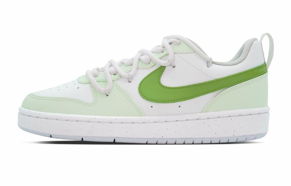 Nike Court Borough DEER Shini Lime Green Anti-Slip Wear-Resistant Low-Top Skateboard Shoes GS White Green