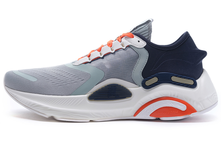LiNing Arashi Cushioning, Breathable, Lightweight Low Top Running Shoes Men's Gray Green