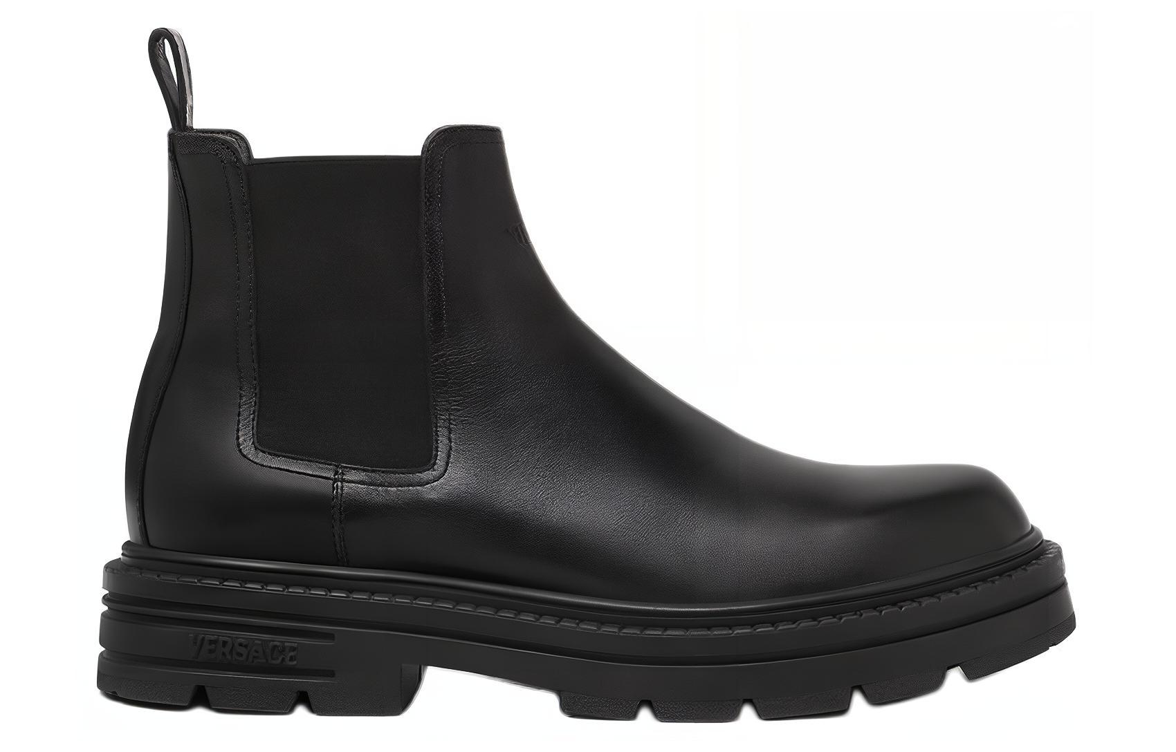 VERSACE Adriano Leather Chelsea Boots