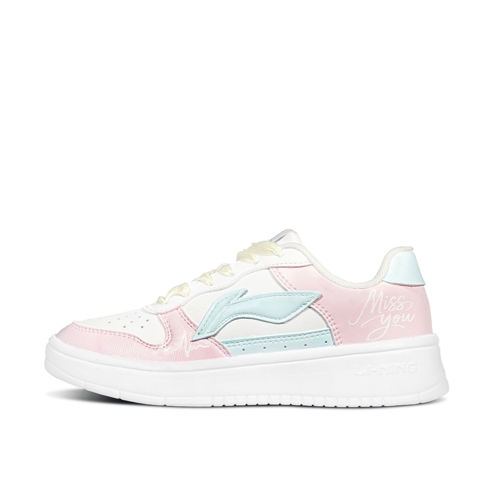 LiNing Pontoon Boats Slip Resistant, Abrasion Resistant, Breathable Low Top Skateboard Shoes Women's Pink Green