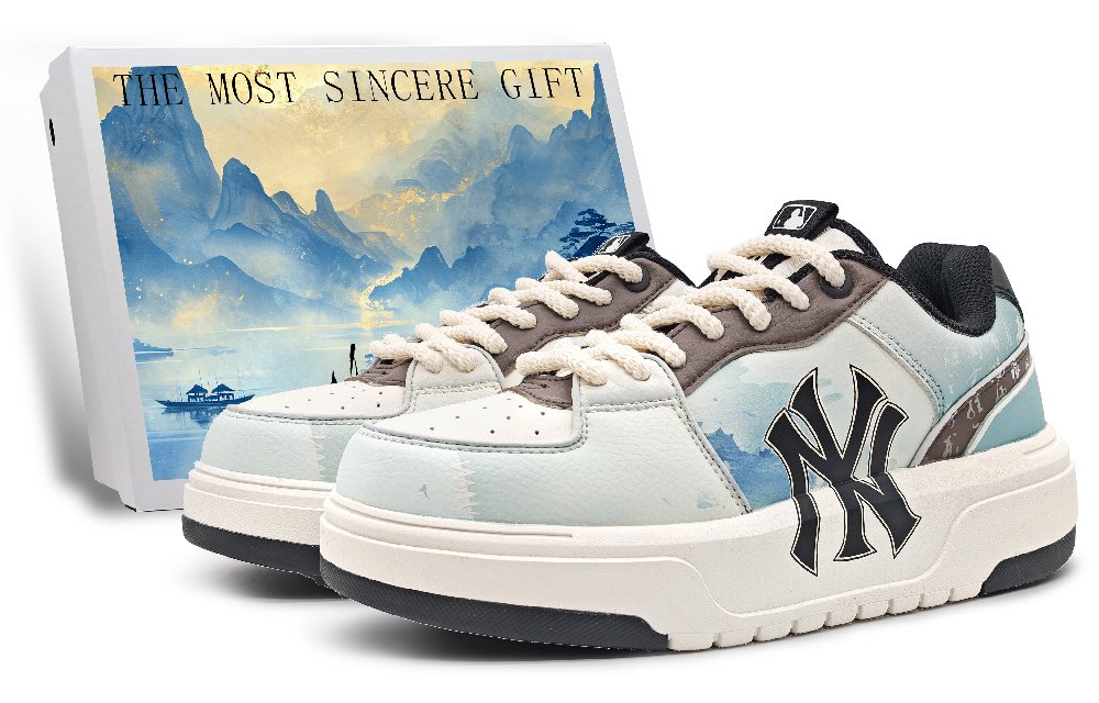 MLB Chunky Liner Low-Top Skateboard Shoes Unisex Blue-Teal