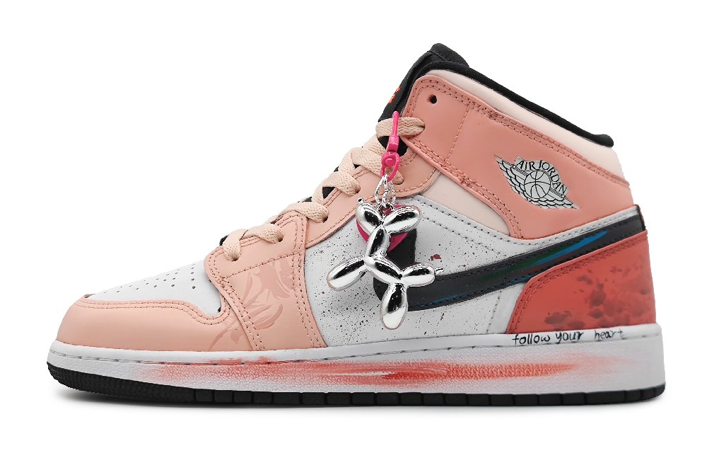 Jordan Air Jordan 1 Mid-Top Vintage Basketball Shoes Women's Pink