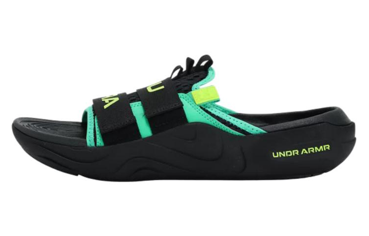Under Armour Alpha EVA Rubber Sole Casual Slippers Unisex Black Green Yellow