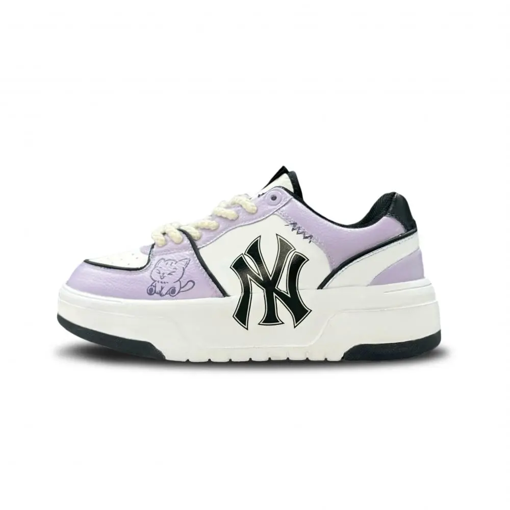 MLB Chunky Liner Taro Meets Meow Abrasion Resistant Low Top Skateboard Shoes Unisex Purple