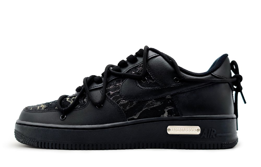 Nike Air Force 1 Low LE Air Force 1 Low-Top Skateboard Shoes GS Black Warrior