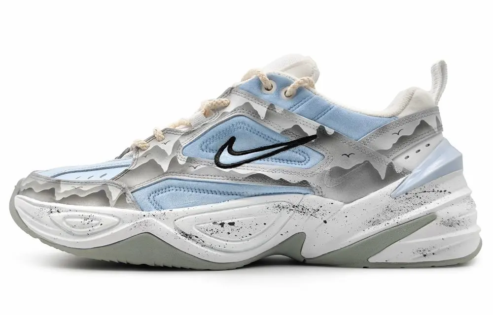 Nike M2K Tekno White Low-Top Chunky Sneakers Unisex Cobalt Blue