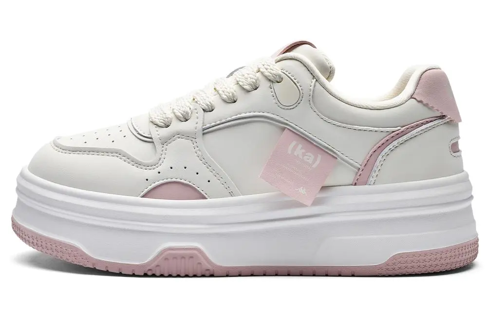 Kappa Back to Back Slip Resistant Abrasion Resistant Low top Skateboard Shoes Women's Milk Tea Powders