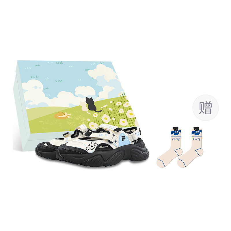 FILA FUSION Conch Sports Sandals Women's Black White Blue