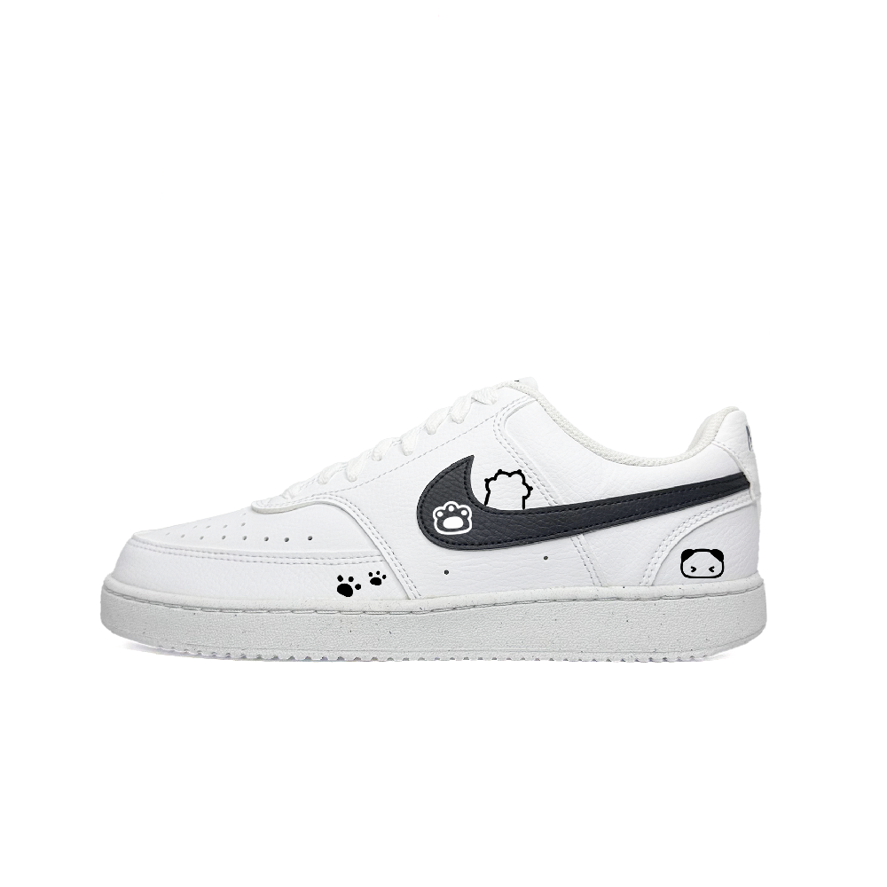 Nike Court Vision 1 Claws Slip Resistant Abrasion Resistant Low top Skateboard Shoes Men's Black White