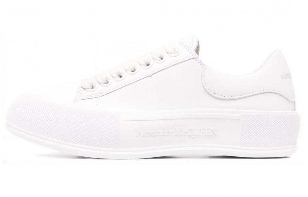 Alexander McQueen Deck Plimsoll Lace Up Sneakers 'White' Women's