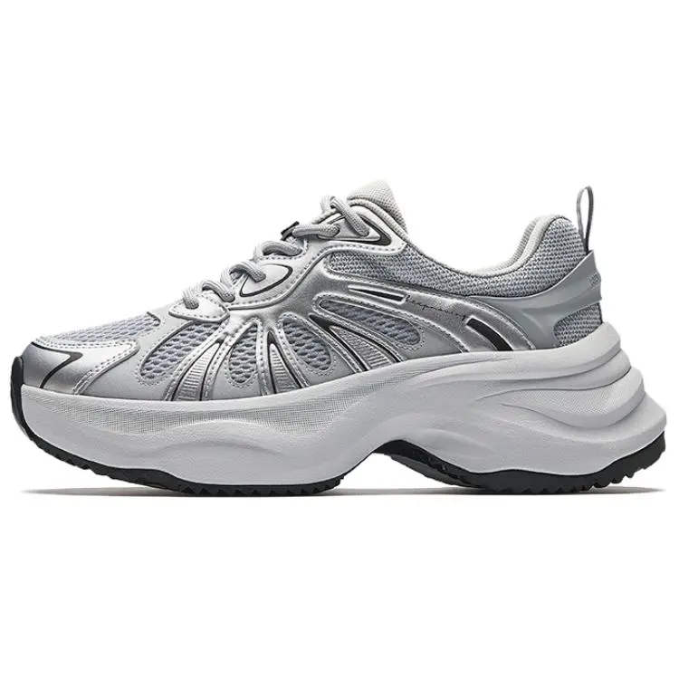 Anta Butterfly Wings Abrasion Resistant Breathable Slip Resistant Low top Chunky Sneakers Women's Silver Gray