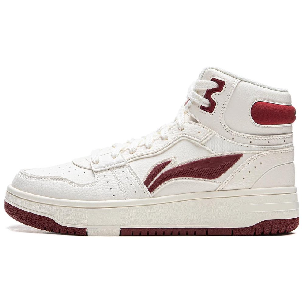 LiNing Tianji SOFT HI Anti Slip Wear Resistant Mid Top Skateboard Shoes Women's White Red