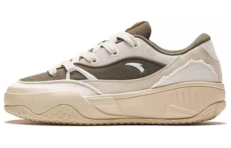 Anta Cookie Shoes Abrasion Resistant Breathable Low Top Skateboard Shoes Men's Beige