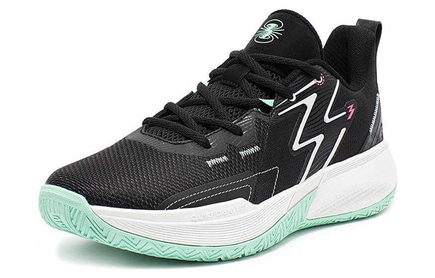 361° Big3 Team Cushioned Slip-Resistant Breathable Low-Top Basketball Shoes Men's Black White Cyan
