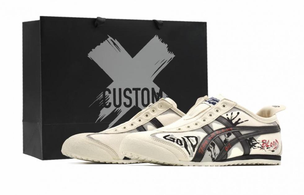 Onitsuka Tiger MEXICO 66 Blood Black Gold Lightweight Low-Top Casual Shoes Unisex Beige Yellow