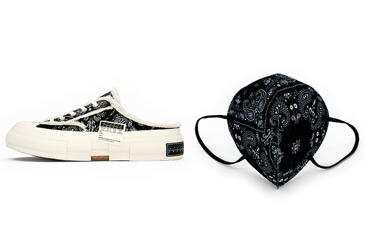 VESSEL G.O.P. Slip On Paisley Anti-Slip Wear-Resistant Low-Top Skateboard Shoes Unisex Black White