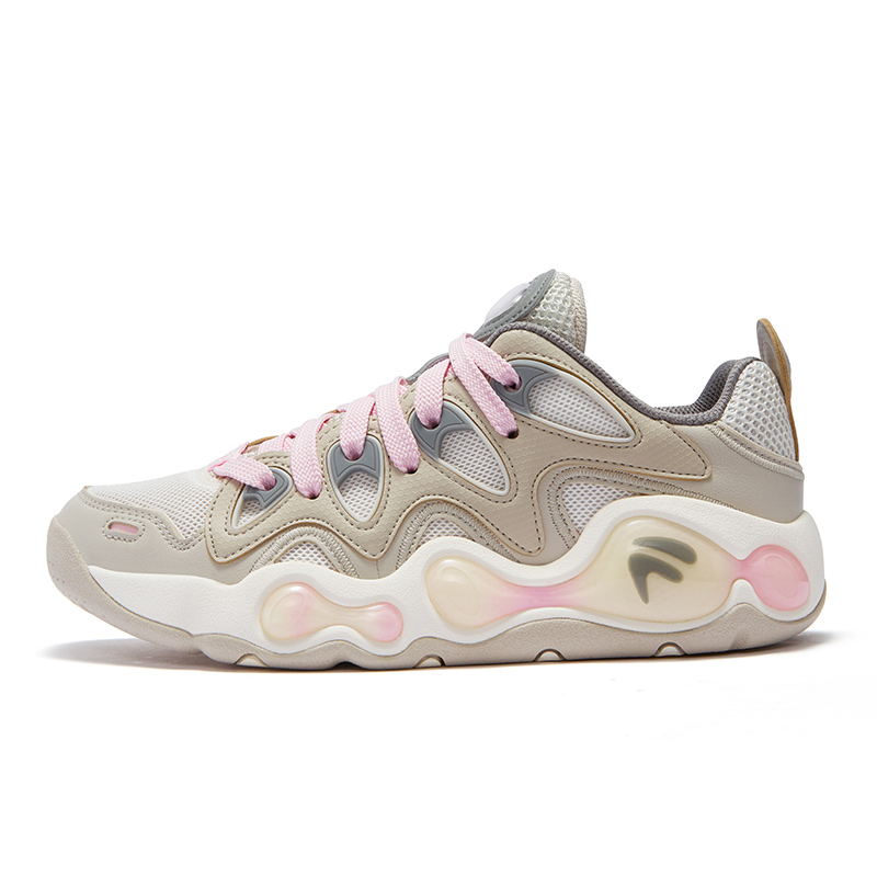 FILA FUSION Anti Slip Wear Resistant Low Top Basketball Shoes Women's Umber