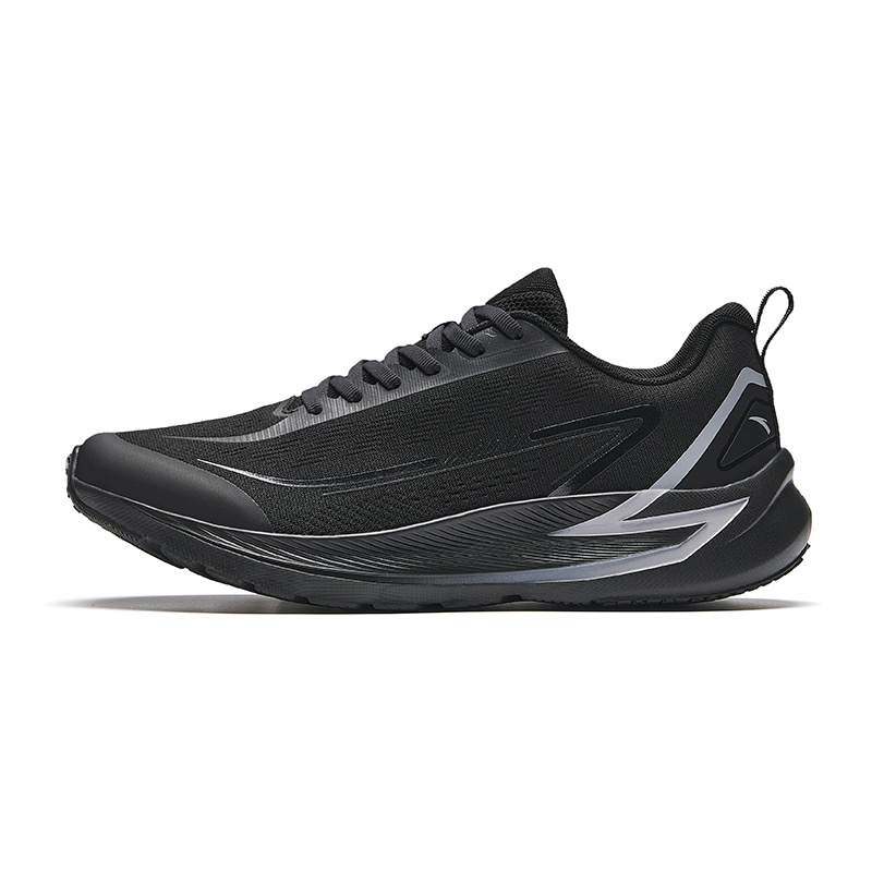 Anta Cushioned Slip-Resistant Low-Top Running Shoes Men's Black Gray